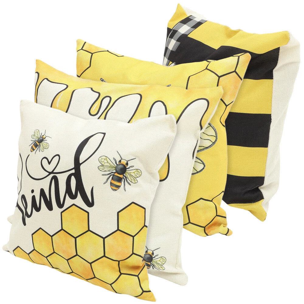 4pcs Decorative Adorable Comfortable Cushion Cover Pillowcase Square Replacement