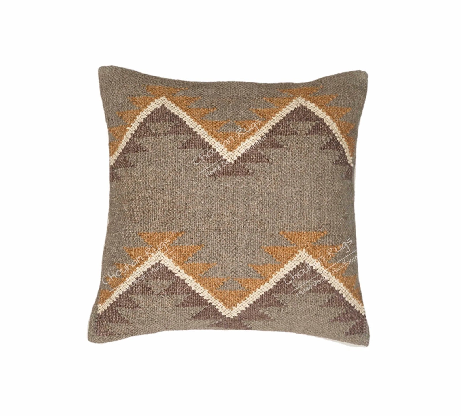 Indian Handmade 4 Set Wool Jute Kilim Cushion Cover 45x45 Cm Decor Sofa And Room