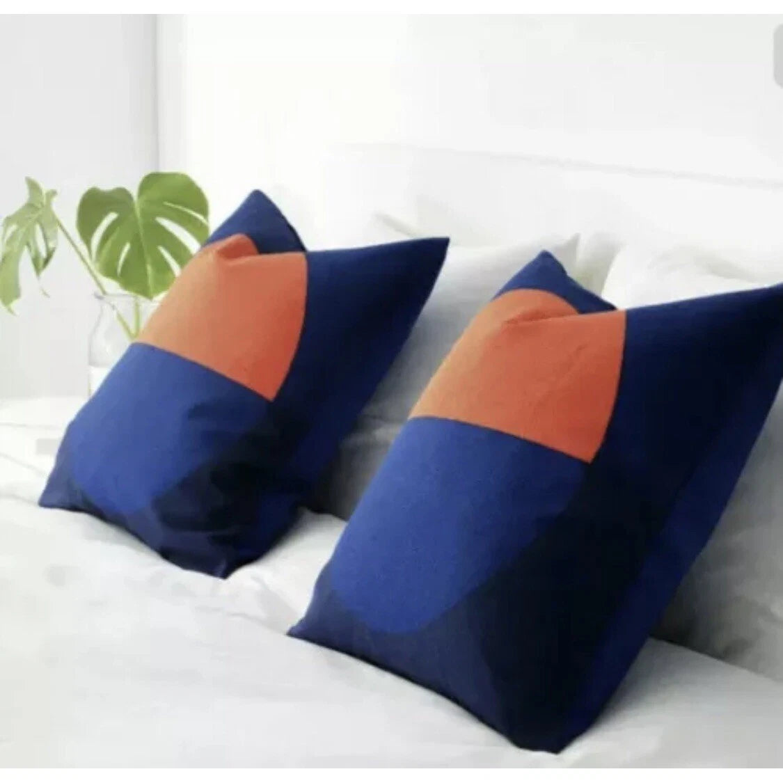 Ikea Pillow Cushion Cover Throw Pillowcase Blue Orange 20x20" Majalotta Sofa Bed