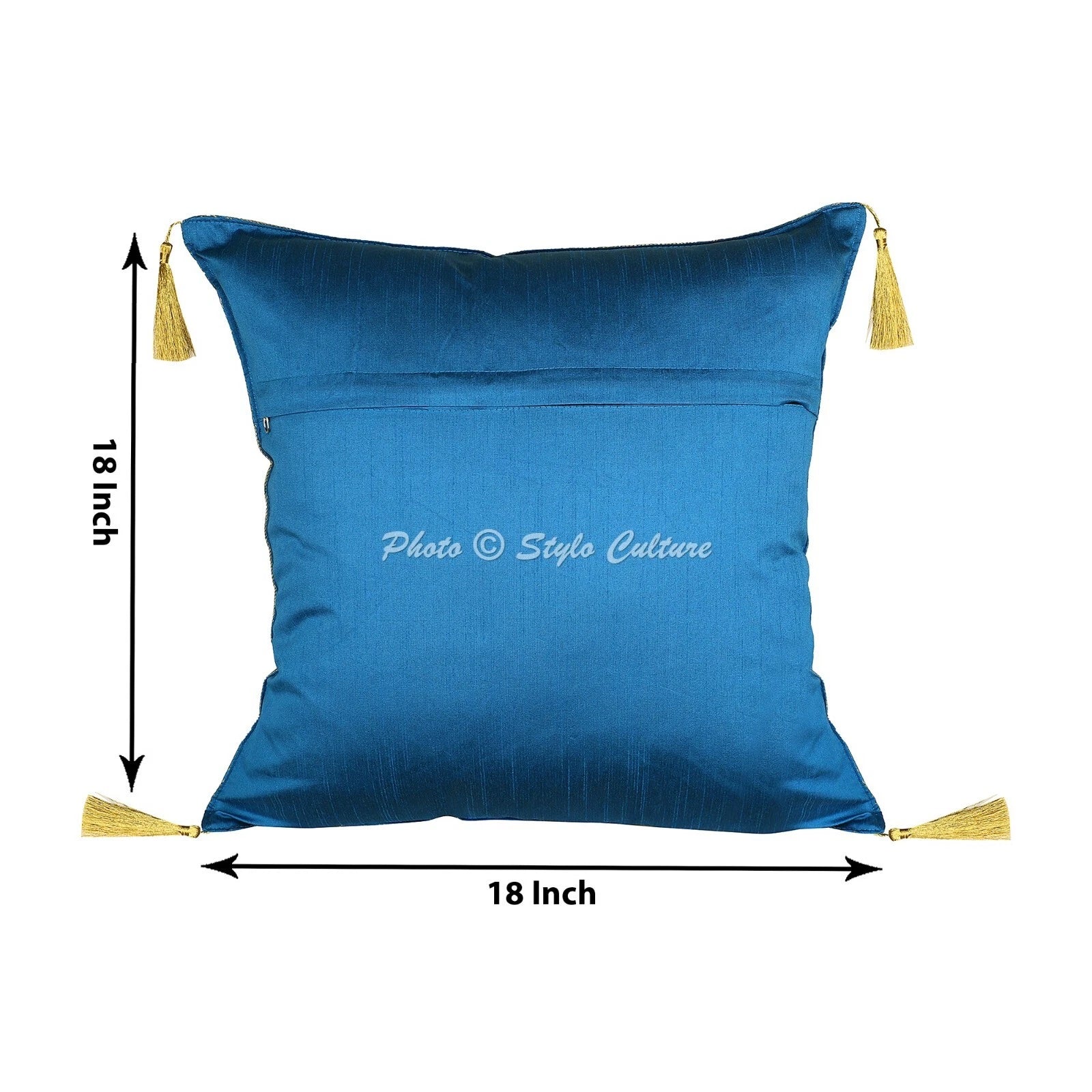 Cushion Cover Ethnic Brocade Jacquard 18 x 18 in Hippie Sofa Car Pillow Case