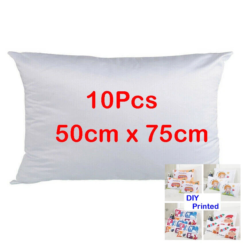 10Pcs 50x75cm White Sublimation Blank Pillow Case Cushion Cover Home Sofa Decor
