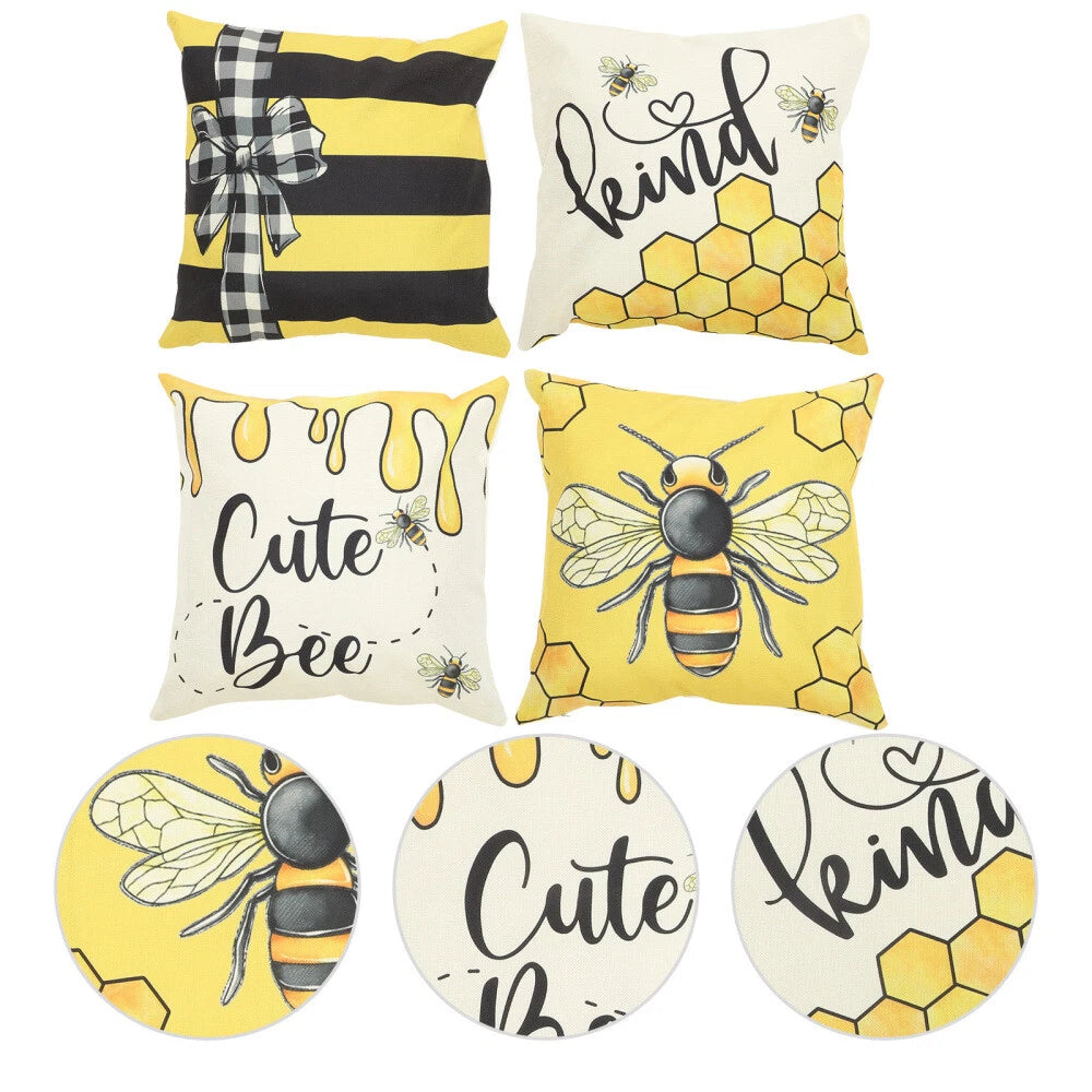 4pcs Decorative Adorable Comfortable Cushion Cover Pillowcase Square Replacement