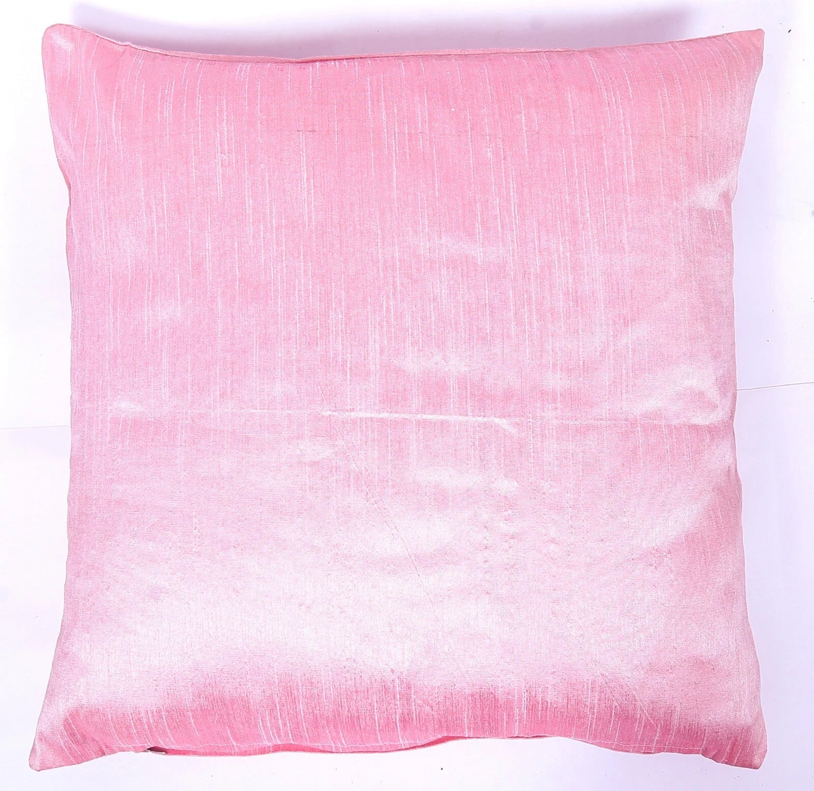 Ethnic 16"  Dupioni Silk Cushion Cover Solid Square Pillow Cover Sofa Throw Pink
