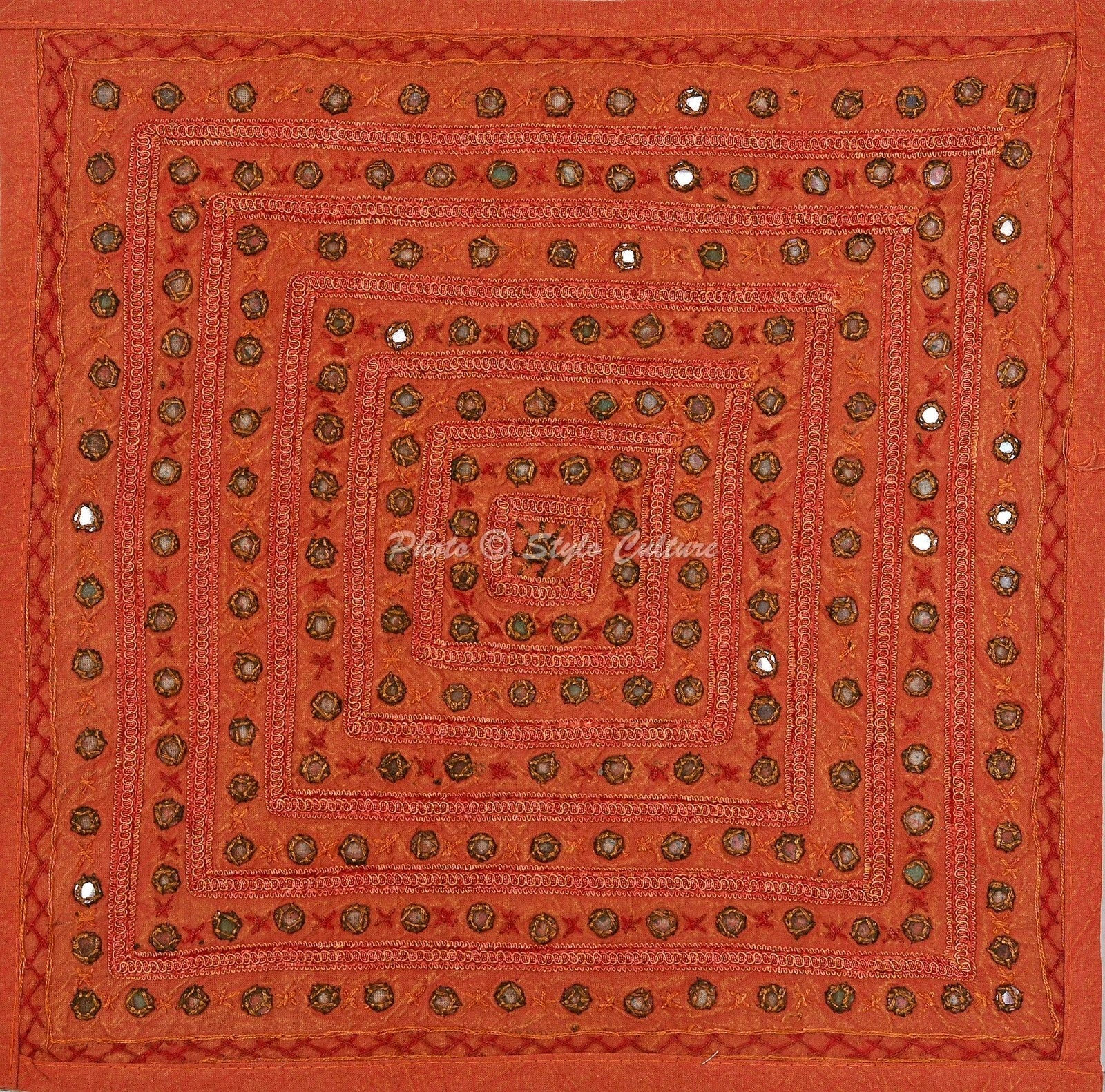 Handwoven Home Decor Cushion Mirrored Embroidered Pillow Cover Case Meditation