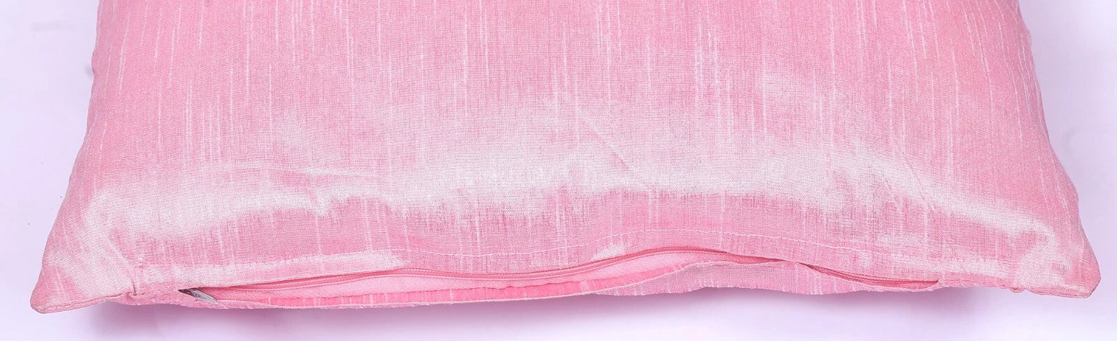 Ethnic 16"  Dupioni Silk Cushion Cover Solid Square Pillow Cover Sofa Throw Pink