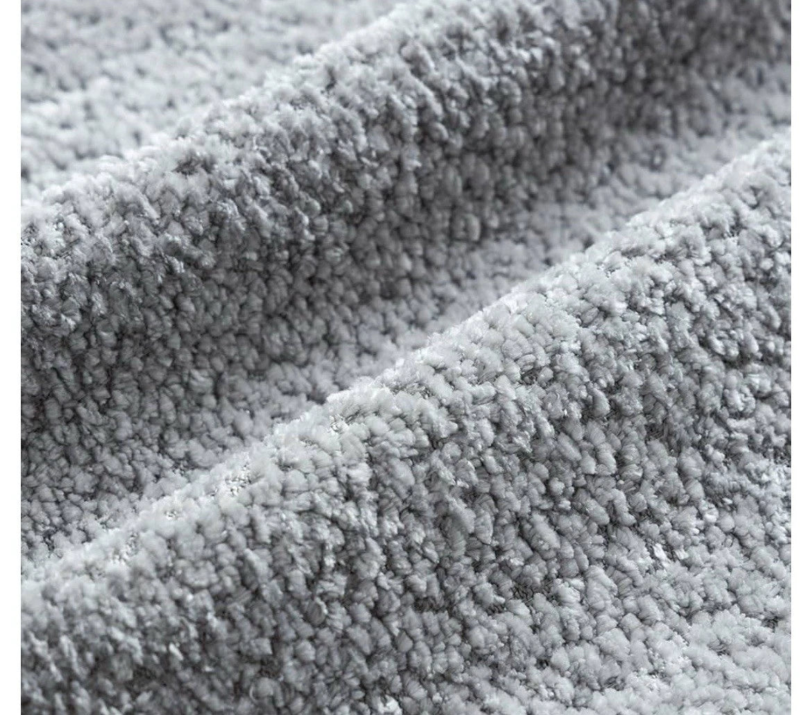 Set of 2 Gray Chenille Throw Pillow Covers 18x18 | Decorative Sofa Cushion