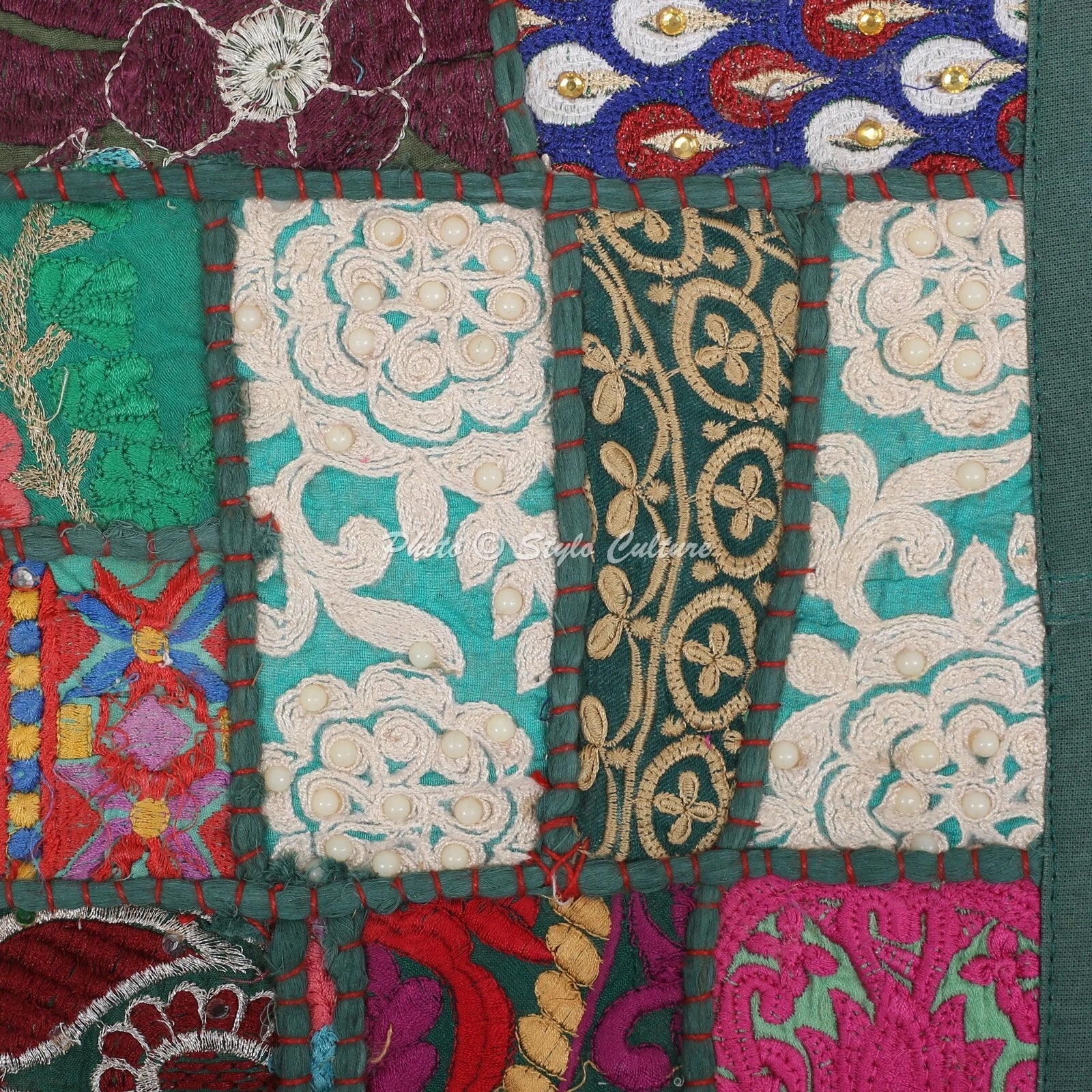 Decorative Home Decor 12 x 12 in Cushion Cover Vintage Boho Sofa Pillow Case