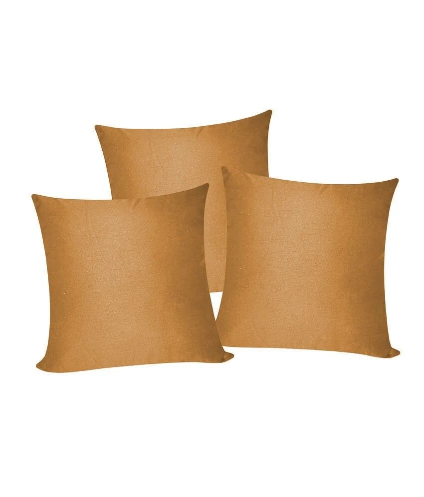 3 x Plain Satin 27x27 Brown Cushion Cover / Pillow Cases /Sofa Décor