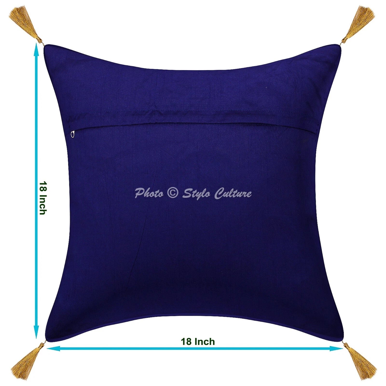 Home Decor Pillow Cover Brocade Jacquard Bohemian Cushion Cover Throw 18 x 18 in