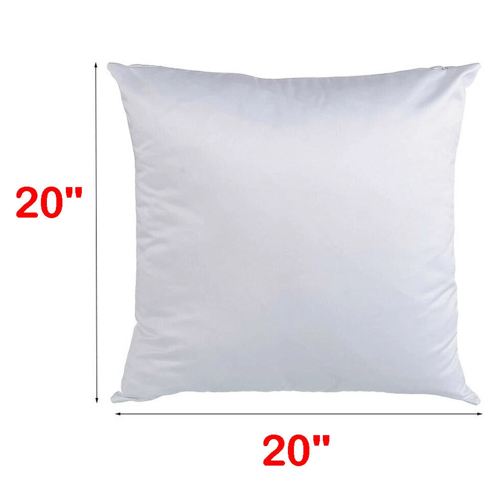 10Pcs 20" Sublimation Blank Pillow Case Home Sofa Car Decor Throw Cushion Cover
