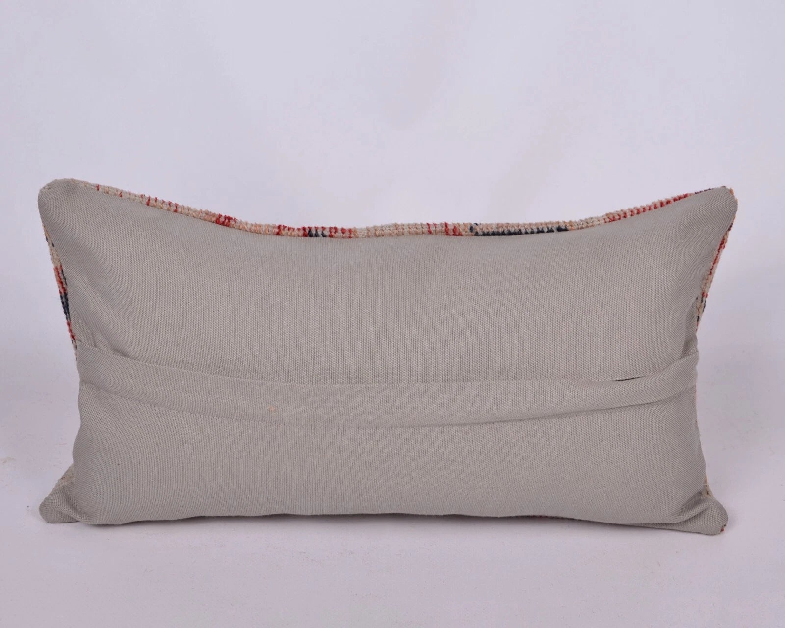 Hand Woven Kilim Rug Pillow Case 10x20 Vintage Handmade Jute Throw Cushion Cover