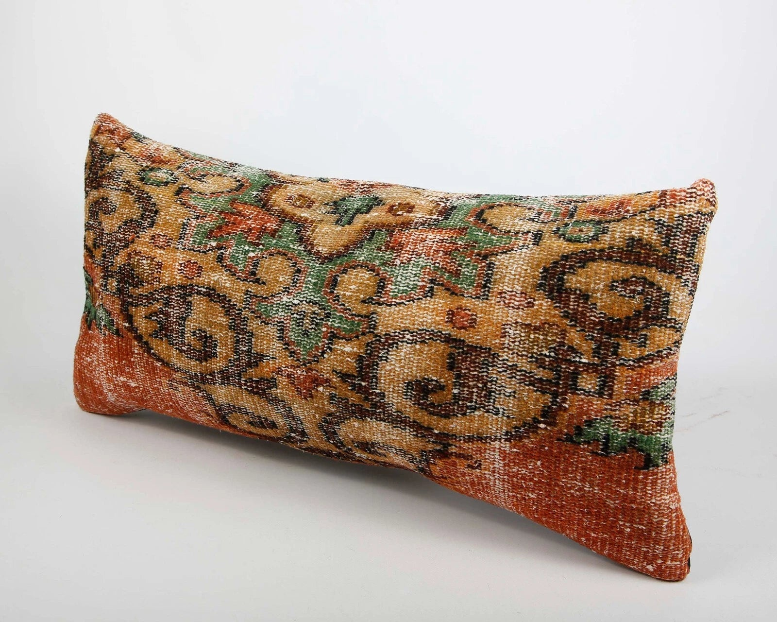 Anatolian Turkish Kilim Pillow, 16x32 Pillow Case, Decorative Pillow Cushion