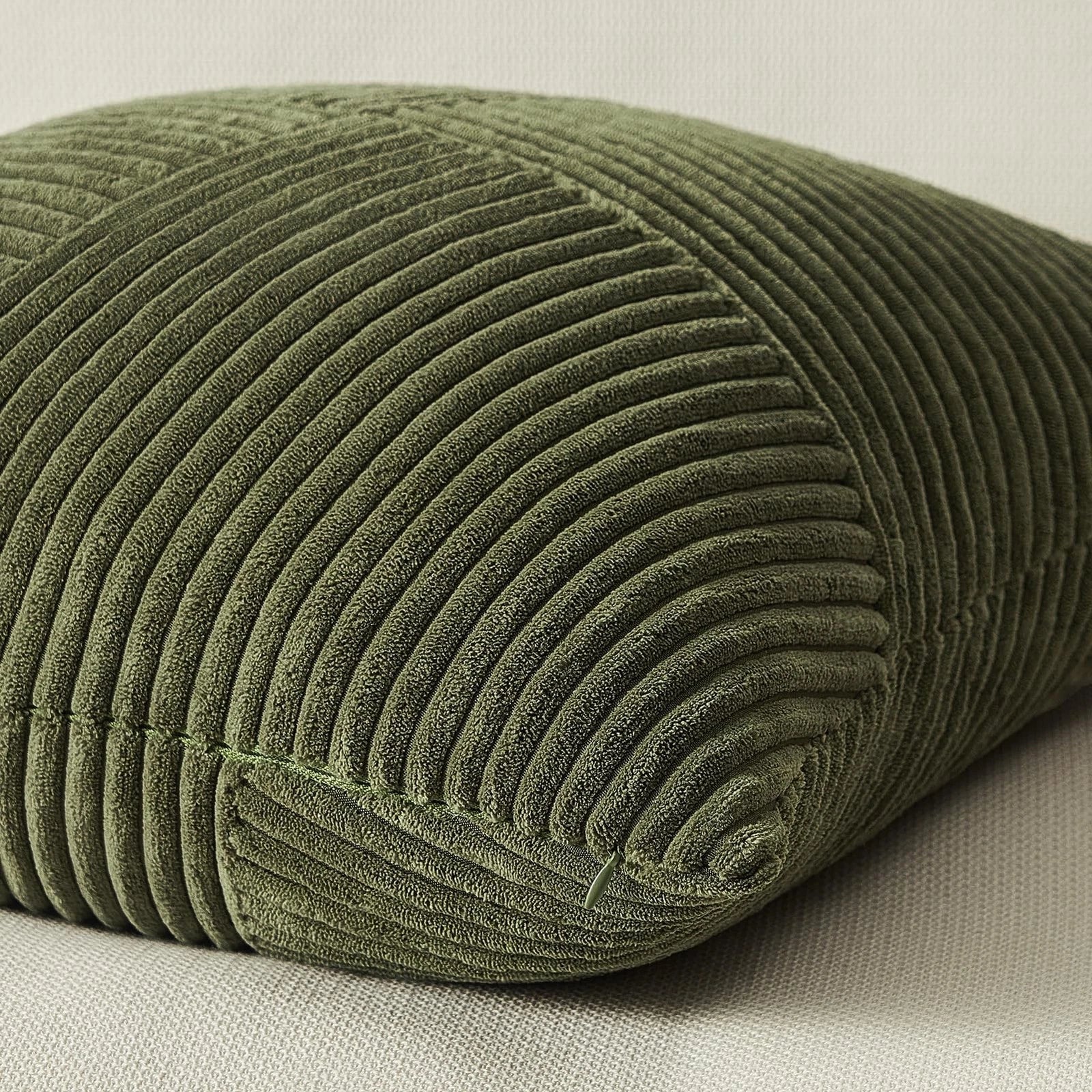 Set of 2 Olive Green Decorative Throw Pillow Covers 20x20 Inches for Couch Be...