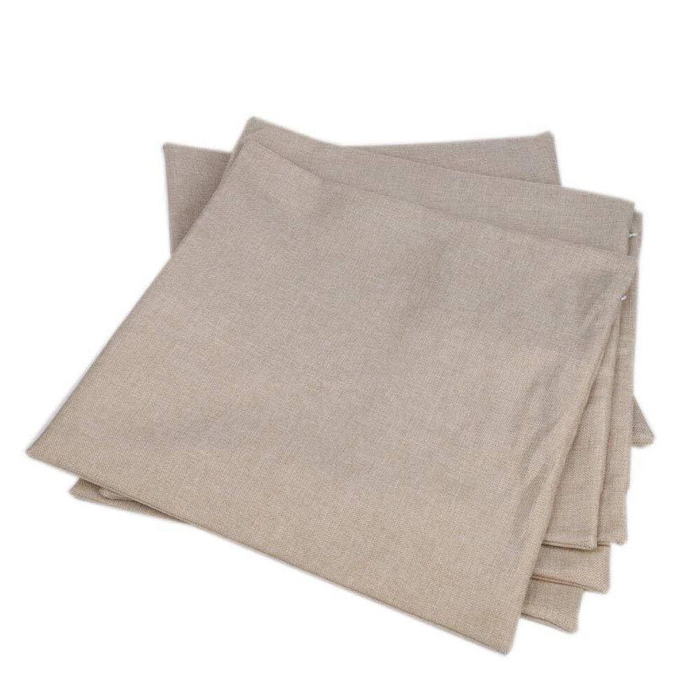 50Pcs Linen Sublimation Blank Pillow Case Throw Cushion Cover Sofa Car Bed Decor