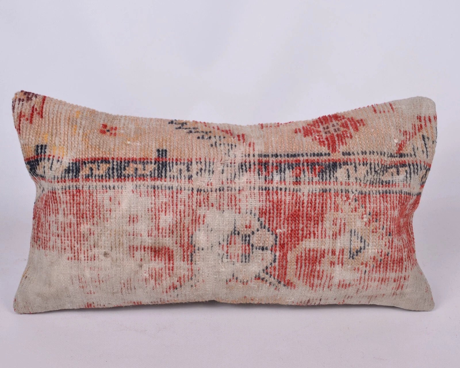 Hand Woven Kilim Rug Pillow Case 10x20 Vintage Handmade Jute Throw Cushion Cover