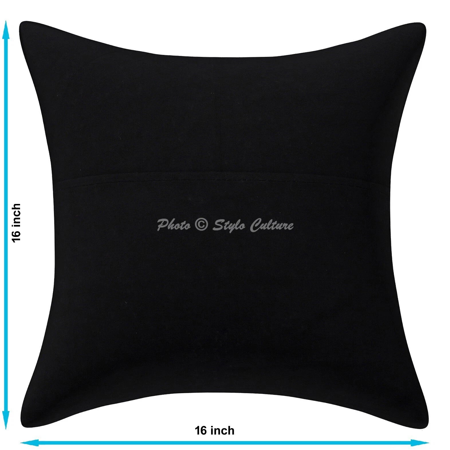 Ethnic Cushion Cover Handmade Boho Beaded 16 x 16 in Hippie Sofa Car Pillow Case