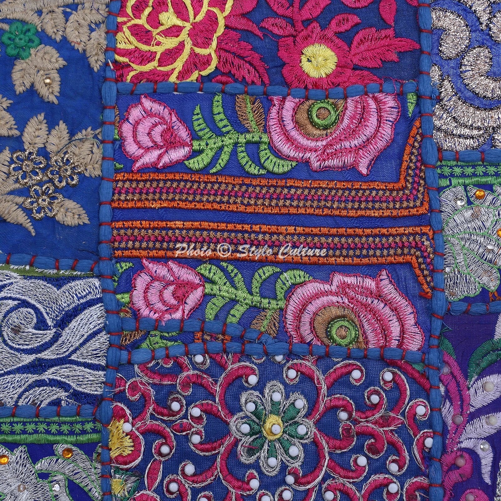 Handwoven Home Decor Cushion Patchwork Vintage Pillow Cover Case Meditation