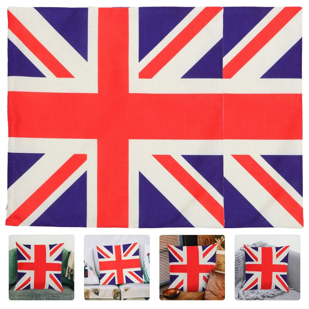 2 Pcs Cushion Cover Office Fabric Pillowcase Sofa Couch Bed Pillowcases