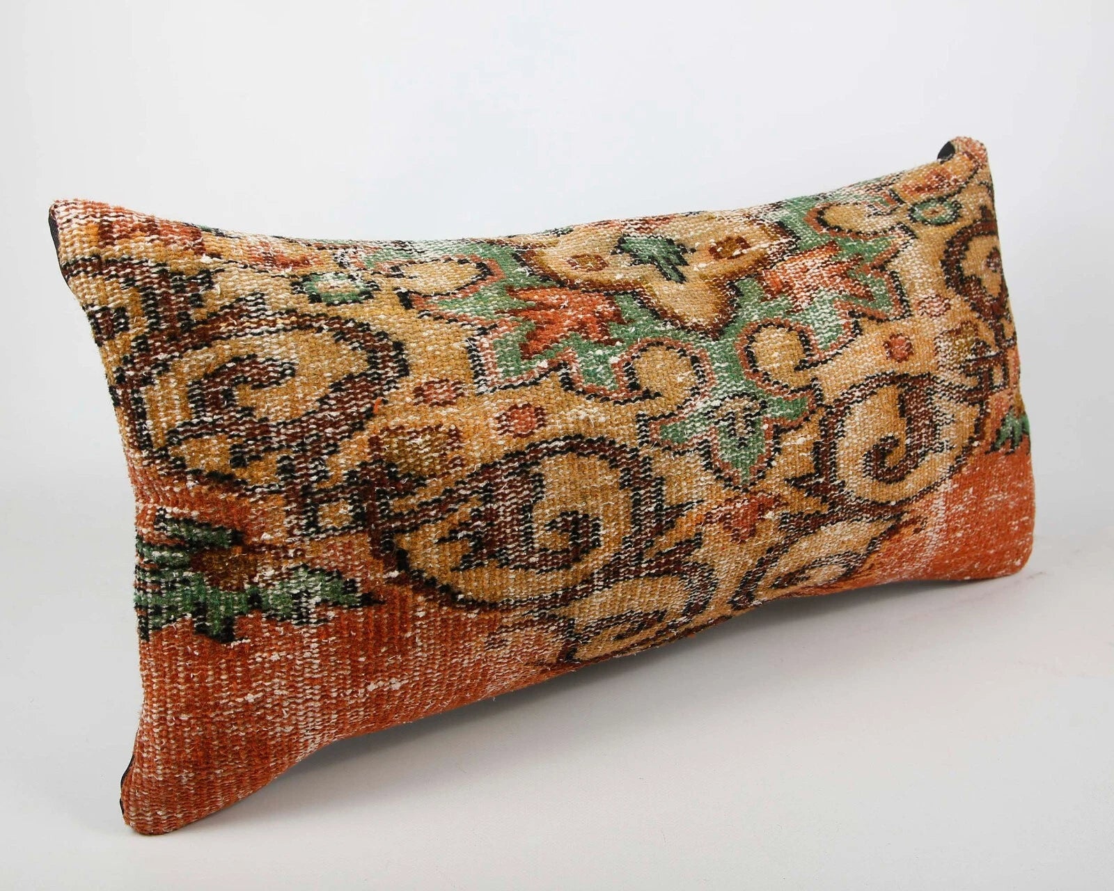 Anatolian Turkish Kilim Pillow, 16x32 Pillow Case, Decorative Pillow Cushion