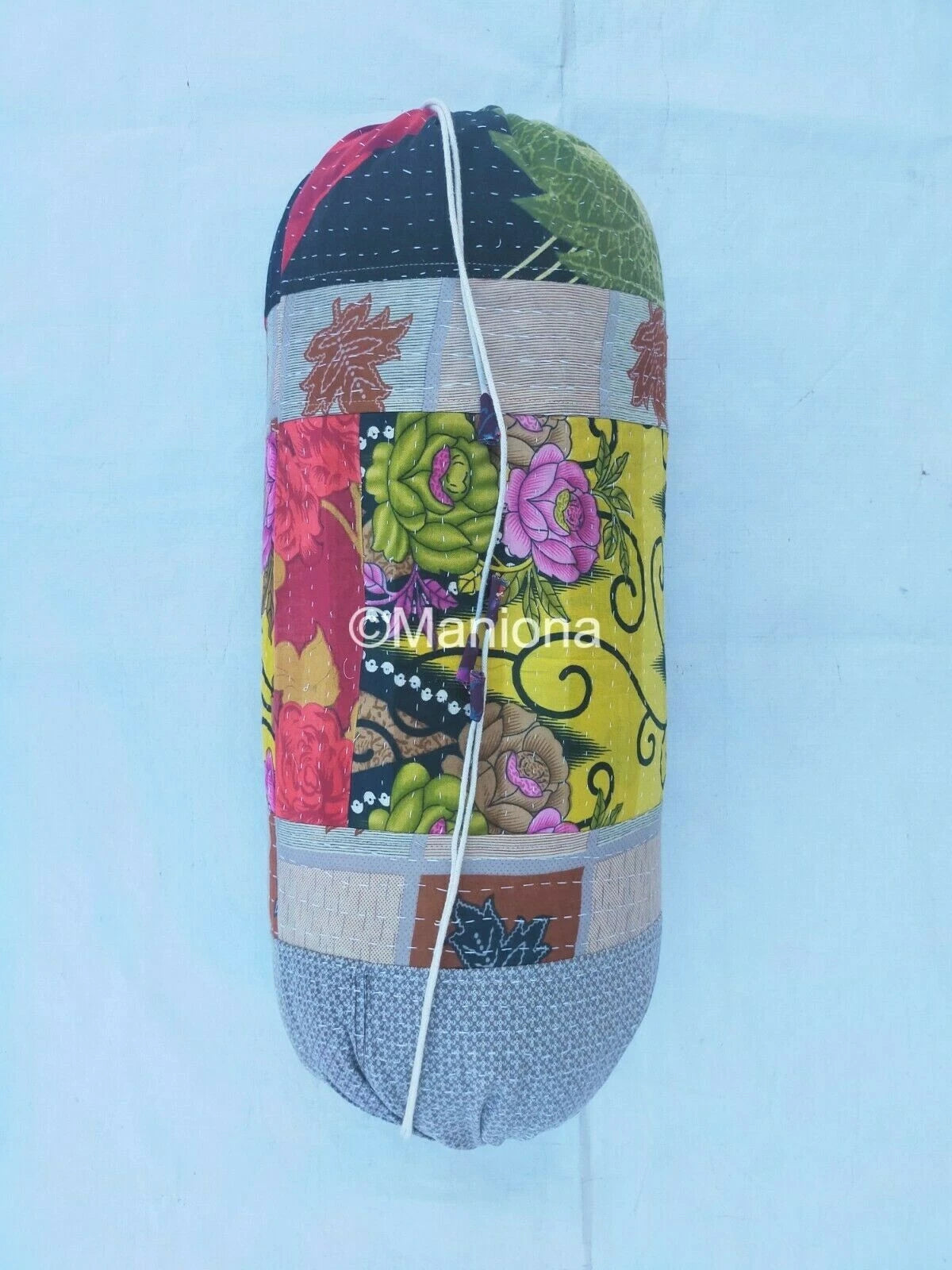 Indian Floral Home Decor Bed Sofa Yoga Bolster Cotton Cushion Cover 30X15 Inch