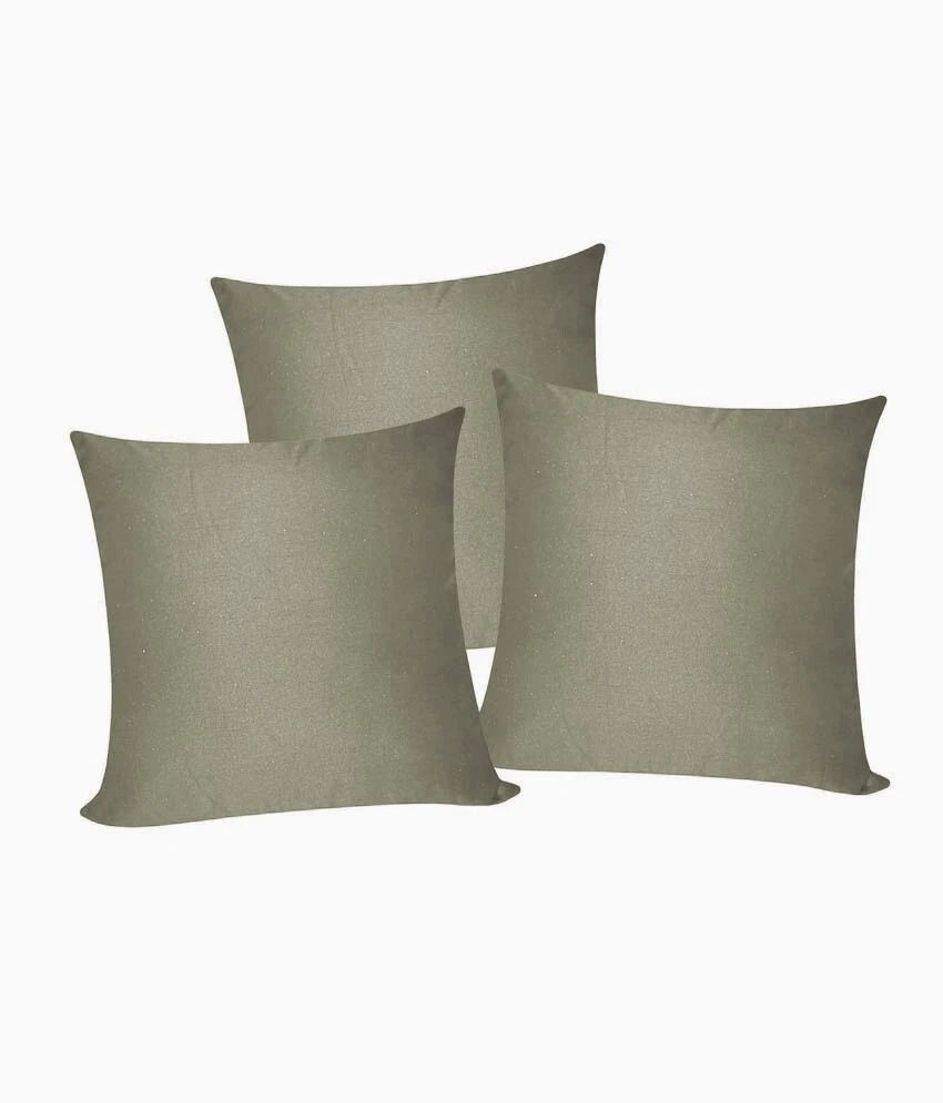 3 x Plain Satin 17x17 Grey Cushion Cover / Pillow Cases /Sofa Décor