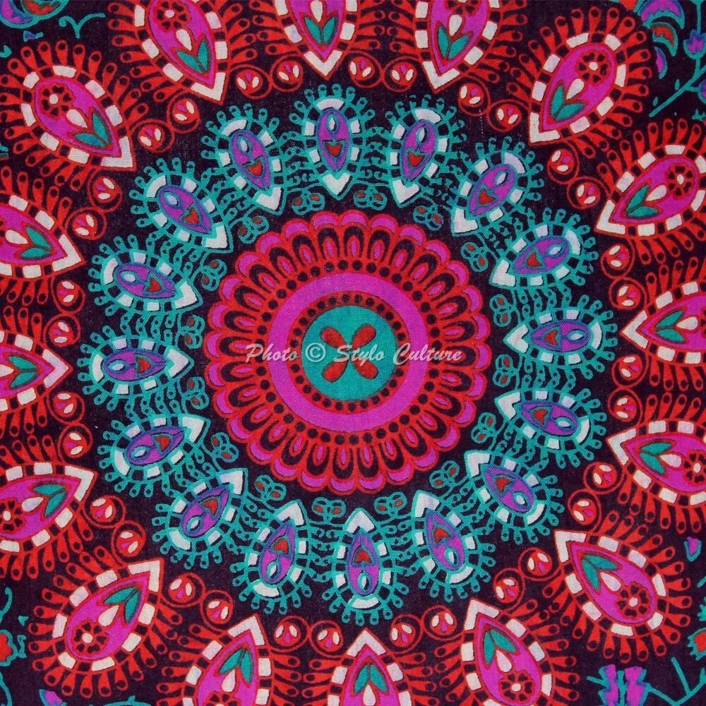 Indian Mandala Handwoven Pillow Cases Floor Boho Home Sofa Art Car Cushion Cover