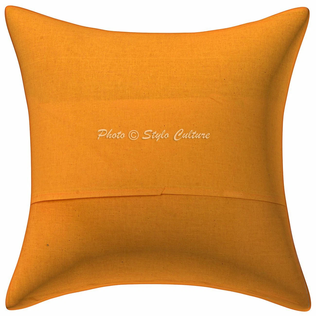 Ikat Sofa Pillowcase Kantha Embroidered Cotton Throw Cushion Cover Yellow Decor