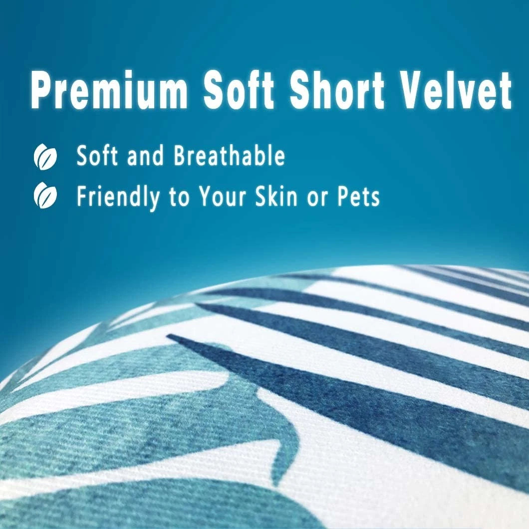 Blue Plant Leaf Decorative Throw Pillow Covers for Couch Bed Sofa Living Room...