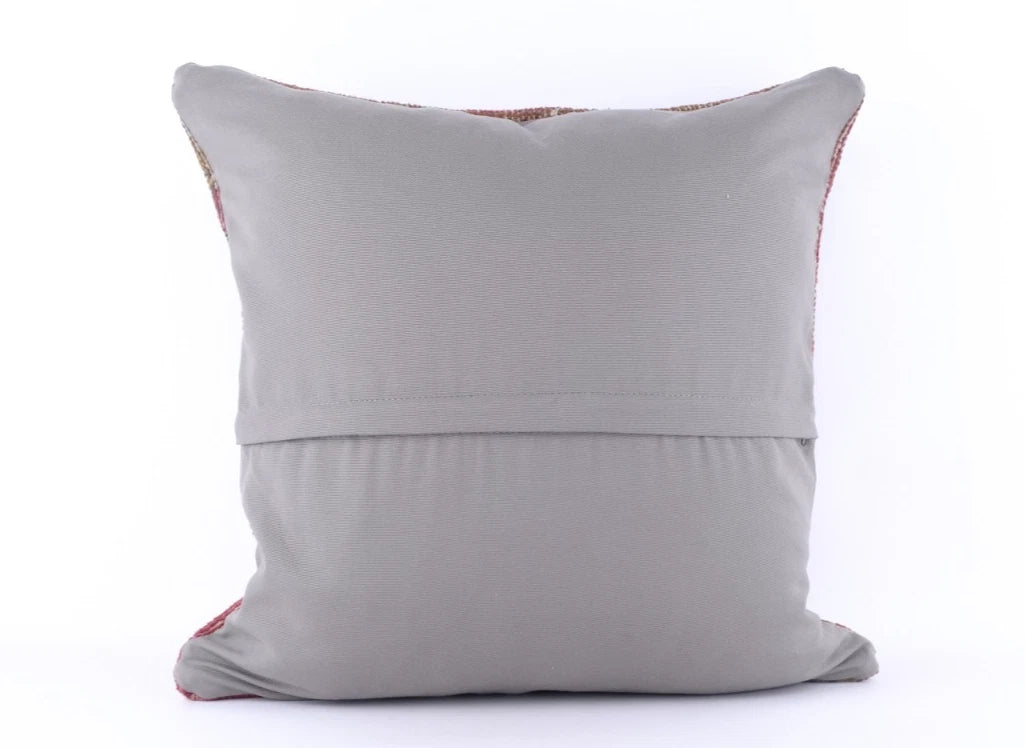 Boho Kilim Cushion Cover 60cm – Vintage Turkish Rug Pillow Case