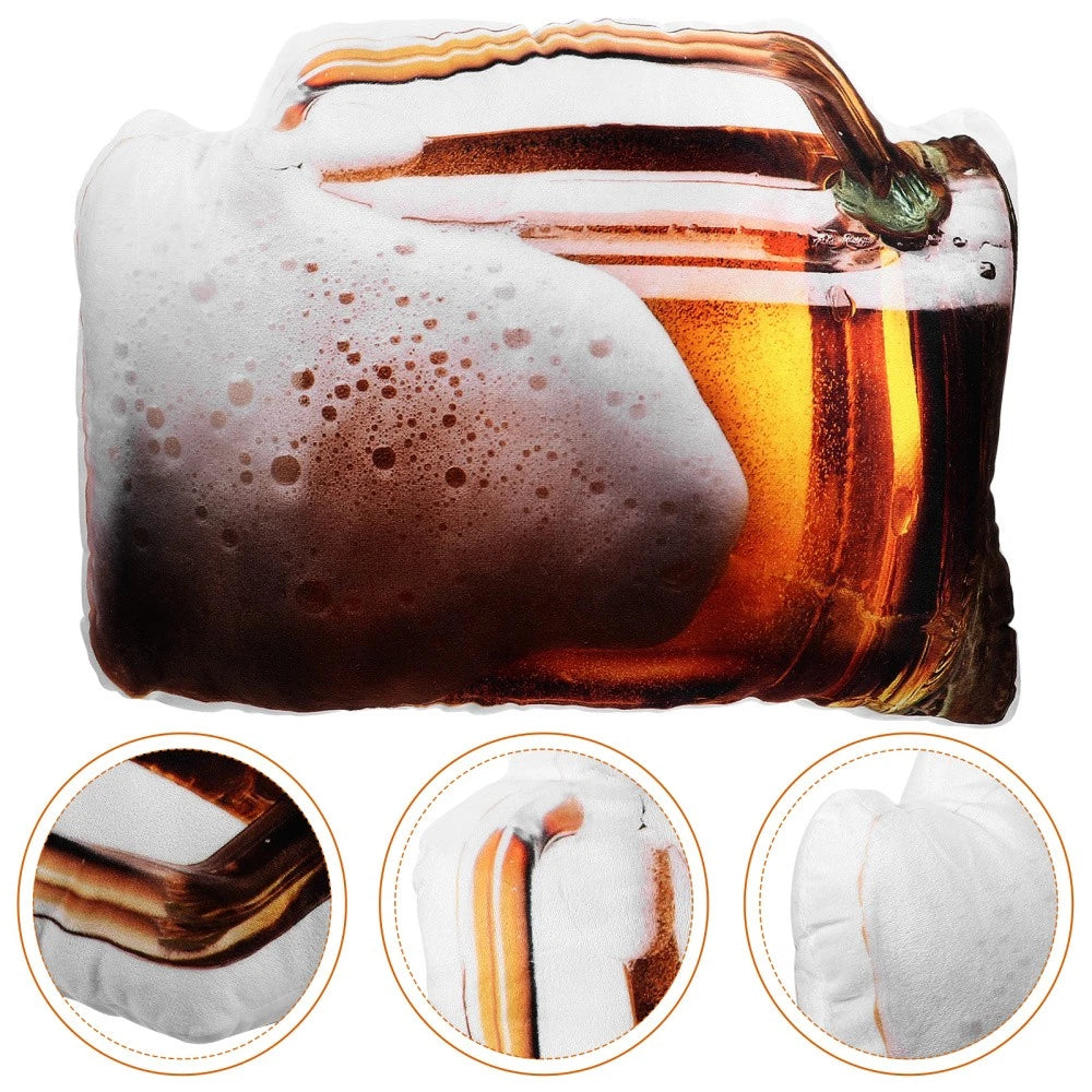 Beer Pillow Fun Shaped Pillows Funny Throw Couch Cartoon Cushion