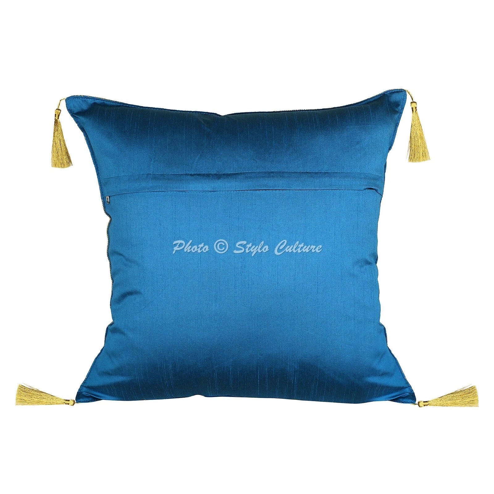 Ethnic Cushion Cover Brocade Jacquard 18 x 18 in Hippie Sofa Car Pillow Case