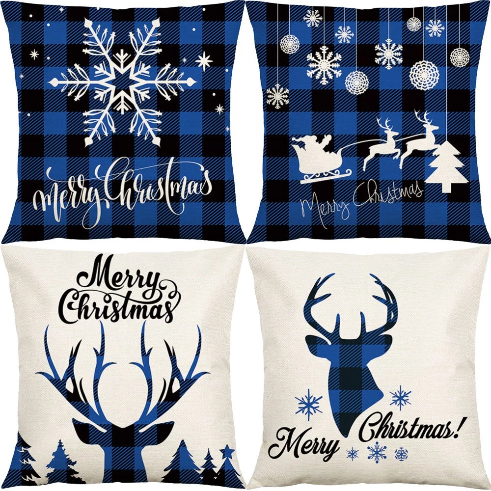 4 Pcs Pillow Case Boho Cushion Cover Man Couch Covers Throw Pillows