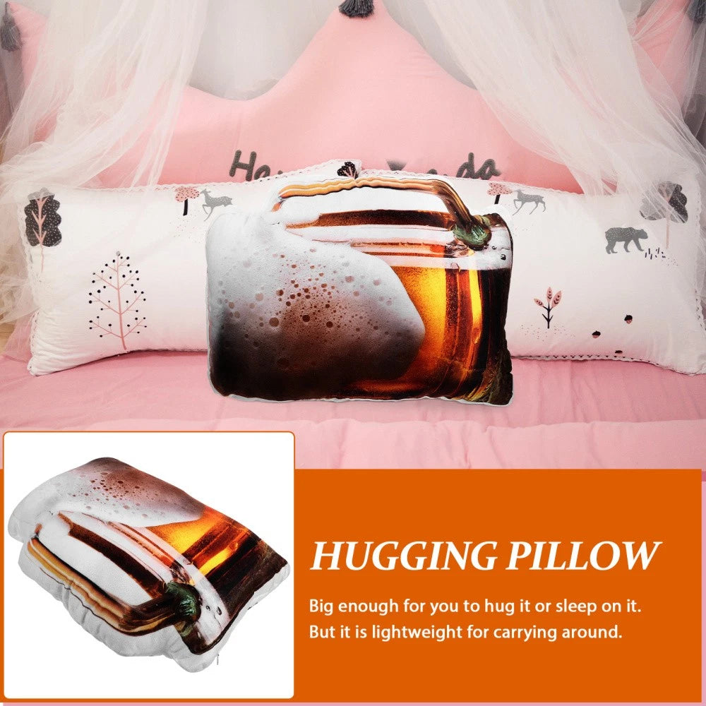 Beer Pillow Fun Shaped Pillows Funny Throw Couch Cartoon Cushion