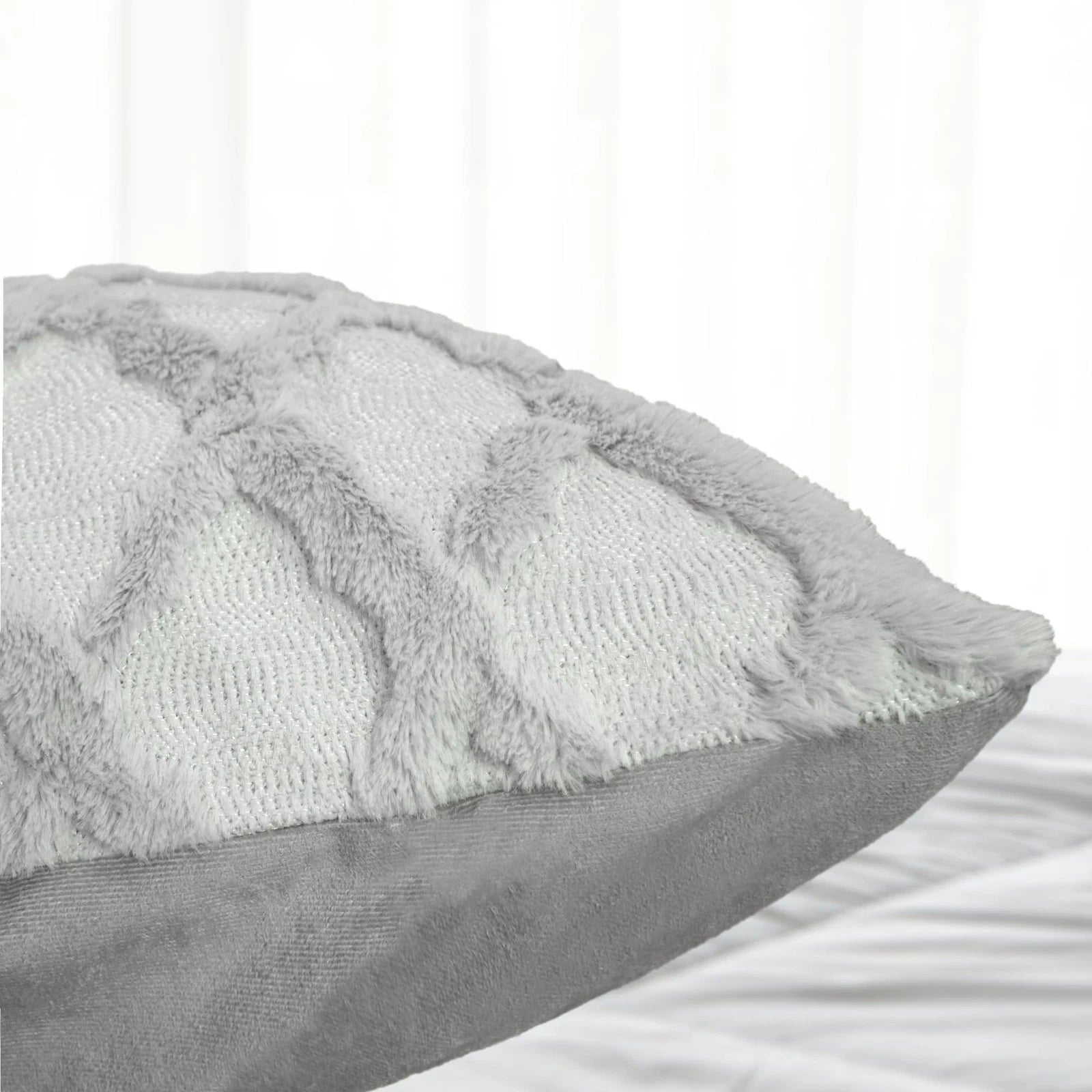 Home Long Body Lumbar Pillow case Cover,Solid Color Geometry Cushion Plush Pi...