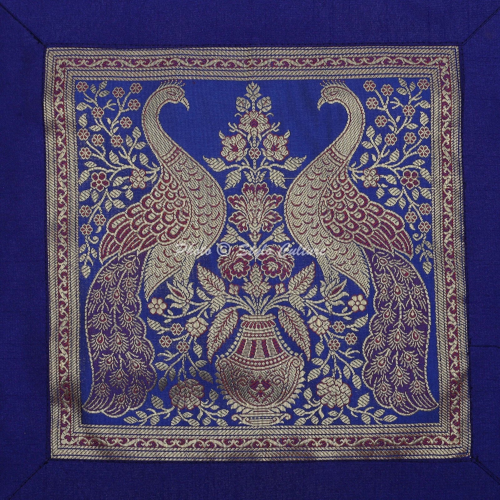 Home Decor Pillow Cover Brocade Jacquard Bohemian Cushion Cover Throw 18 x 18 in