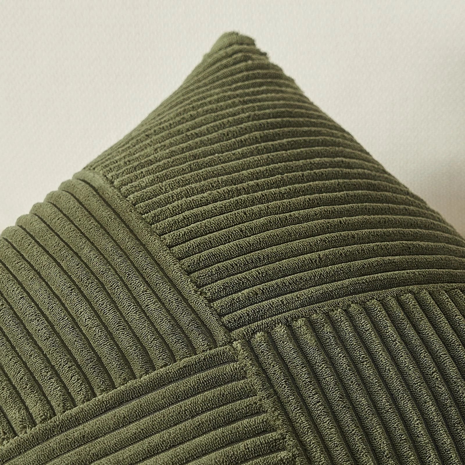 Set of 2 Olive Green Decorative Throw Pillow Covers 20x20 Inches for Couch Be...