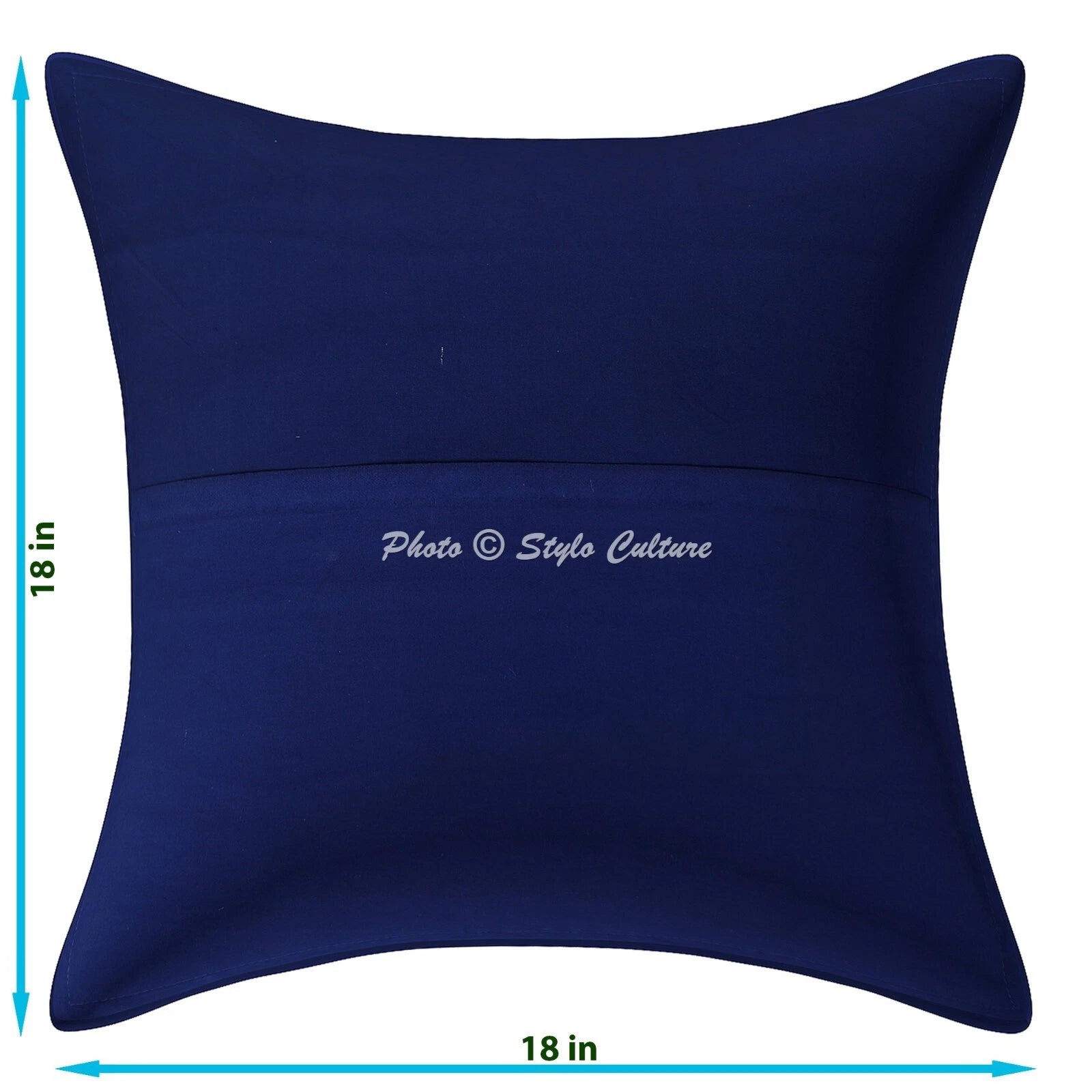 Hippie Yoga Pillow Case Indian Cushion Cover Blue Vintage Boho Meditation