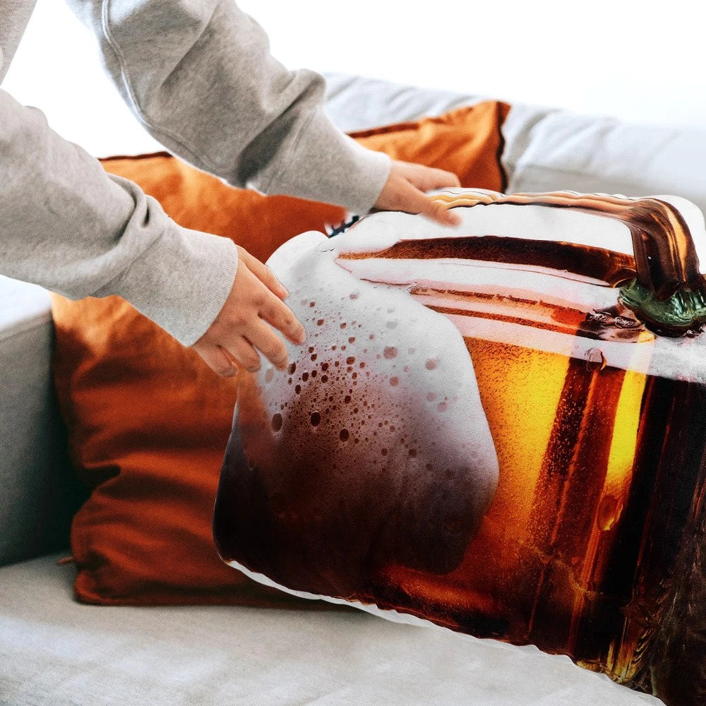 Beer Pillow Fun Shaped Pillows Funny Throw Couch Cartoon Cushion