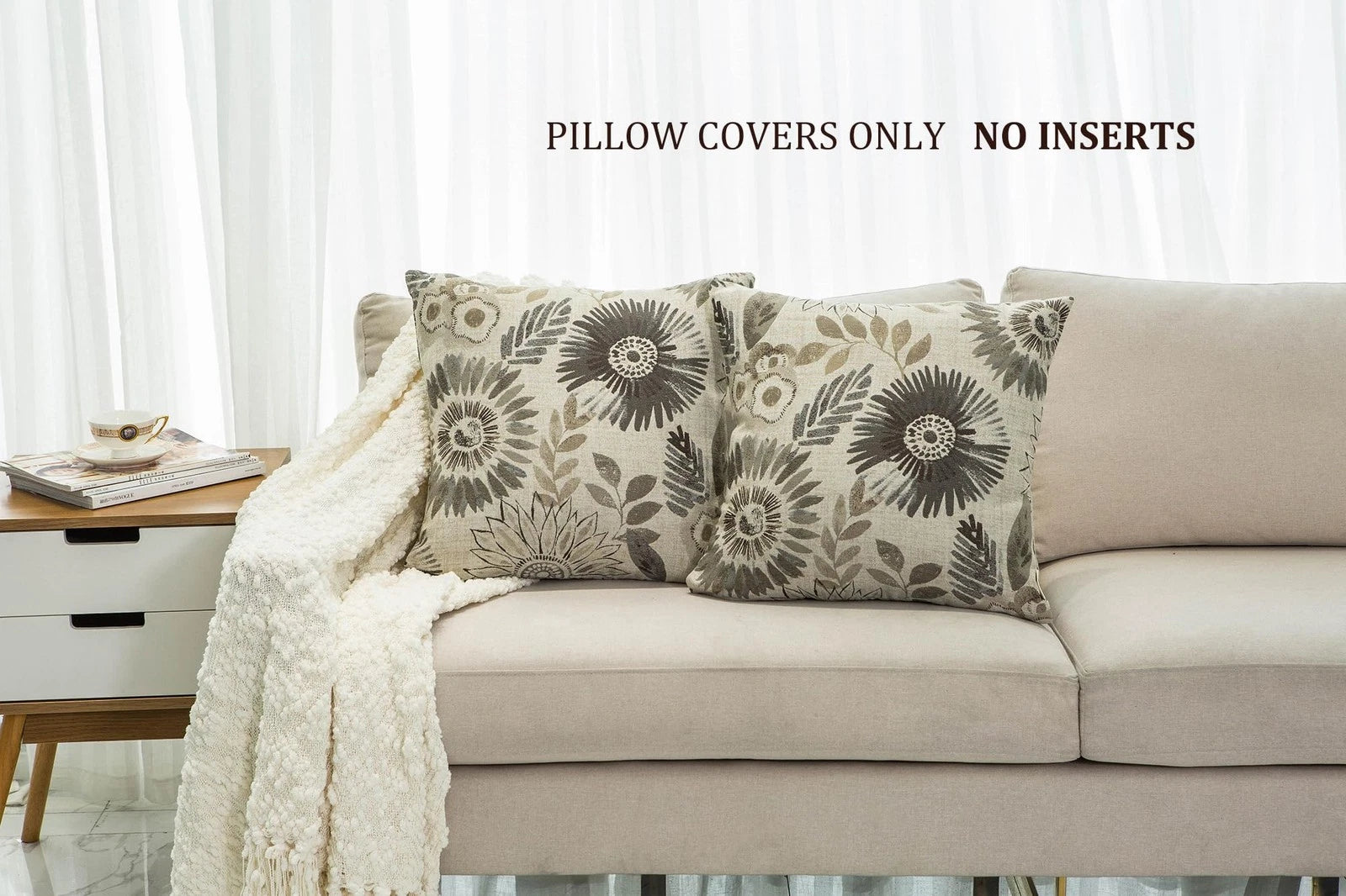 Pack of 2 Decorative Throw Pillows Cases Cushion Cover for Sofa Couch Bed,Sun...