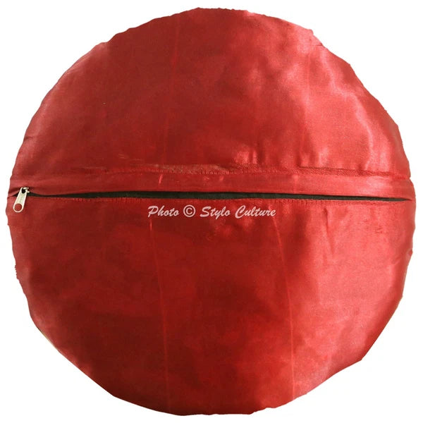 Hippie Yoga Pillow Case Cushion Cover Red Brocade Jacquard Boho Meditation