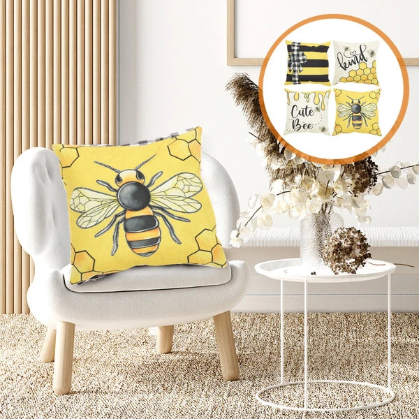 4pcs Decorative Adorable Comfortable Cushion Cover Pillowcase Square Replacement