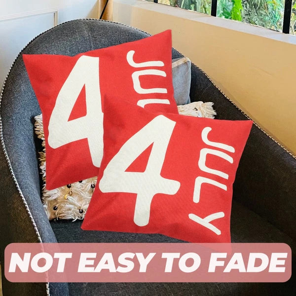 4 Pcs Decorative Pillow Cover Modern Cushion Independence Day Case Covers