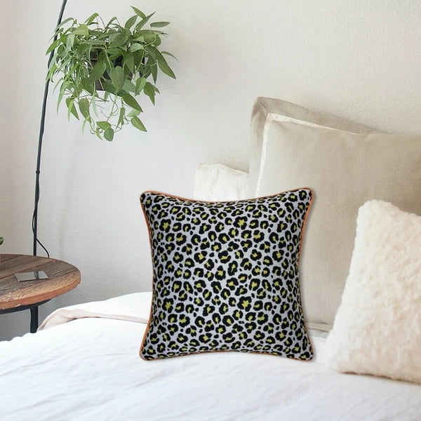 Leopard Print Throw Pillow Cover Square Cushion Covers Pillowcase for Bed Sofa