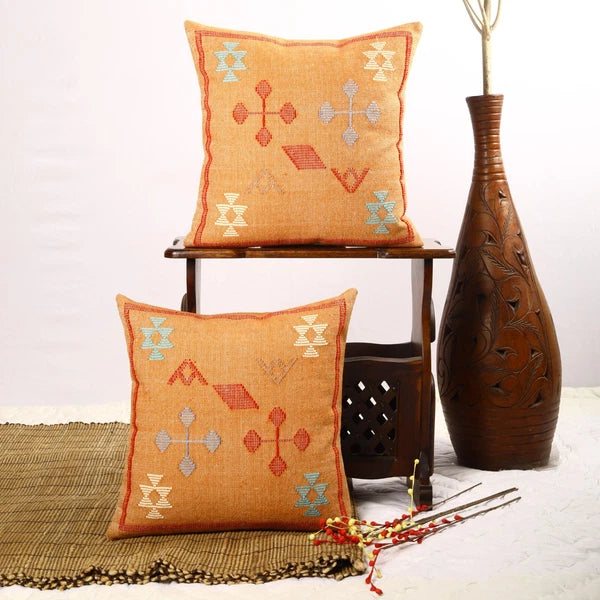Set of 2 Sabra pillow cover geometric pattern Handwoven for living room decor