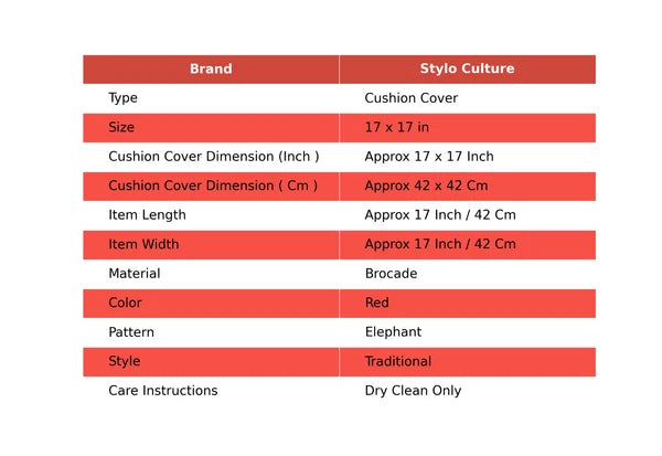 Pillow Cover Elephant Brocade Jacquard Decor Car Sofa Cushion Case 17 x 17 in