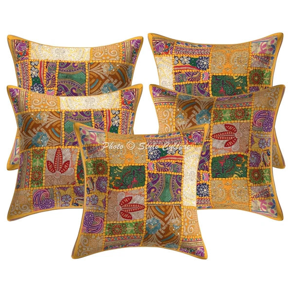 Decorative Home Decor 16 x 16 in Cushion Cover Vintage Patchwork Pillow Case