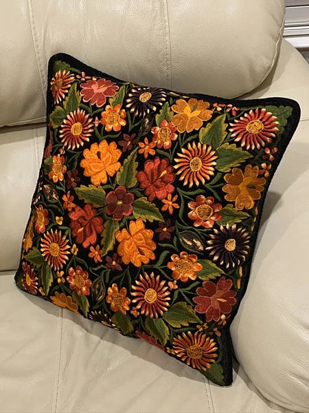 Handmade floral square Cushion Cover Cotton Bedding Sofa Pillows Decorative set