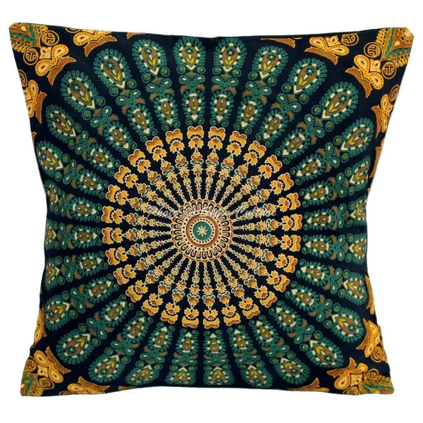 Mandala Handwoven Pillow Cases Floor Indian Home Sofa Art Car Boho Cushion Cover