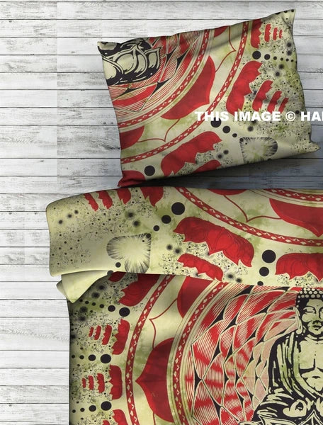 Indian Pillow Cover Bed Sofa Sham Case Throw Lord Boddha Print Cushion Cover