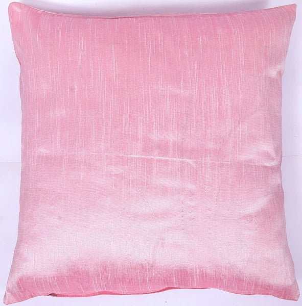 Ethnic 16"  Dupioni Silk Cushion Cover Solid Square Pillow Cover Sofa Throw Pink